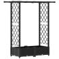 Preview: Hochbeet mit Rankgitter und Dach Schwarz 122,5 x 40 x 121 cm PP