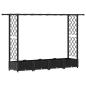 Preview: Hochbeet mit Rankgitter und Dach Schwarz 203 x 40 x 121 cm PP
