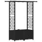 Preview: Hochbeet mit Rankgitter und Dach Schwarz 124,5 x 40 x 136 cm PP