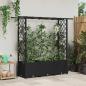 Preview: ARDEBO.de - Hochbeet mit Rankgitter und Dach Schwarz 162,5 x 40 x 136 cm PP