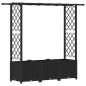 Preview: Hochbeet mit Rankgitter und Dach Schwarz 162,5 x 40 x 136 cm PP