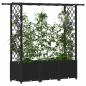 Preview: Hochbeet mit Rankgitter und Dach Schwarz 162,5 x 40 x 136 cm PP