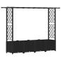 Preview: Hochbeet mit Rankgitter und Dach Schwarz 203 x 40 x 136 cm PP