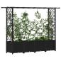 Preview: Hochbeet mit Rankgitter und Dach Schwarz 203 x 40 x 136 cm PP