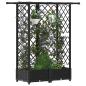 Preview: Hochbeet mit Rankgitter und Dach Schwarz 124 x 40 x 121 cm PP