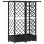 Preview: Hochbeet mit Rankgitter und Dach Schwarz 124 x 40 x 121 cm PP