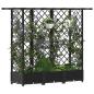 Preview: Hochbeet mit Rankgitter und Dach Schwarz 164 x 40 x 121 cm PP