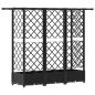 Preview: Hochbeet mit Rankgitter und Dach Schwarz 164 x 40 x 121 cm PP