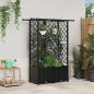Preview: ARDEBO.de - Hochbeet mit Rankgitter und Dach Schwarz 124 x 40 x 136 cm PP