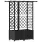 Preview: Hochbeet mit Rankgitter und Dach Schwarz 124 x 40 x 136 cm PP