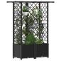 Preview: Hochbeet mit Rankgitter und Dach Schwarz 124 x 40 x 136 cm PP