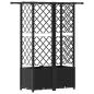 Preview: Hochbeet mit Rankgitter und Dach Schwarz 124 x 40 x 136 cm PP
