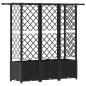 Preview: Hochbeet mit Rankgitter und Dach Schwarz 163,5 x 40 x 136 cm PP