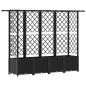 Preview: Hochbeet mit Rankgitter und Dach Schwarz 202 x 40 x 136 cm PP