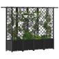 Preview: Hochbeet mit Rankgitter und Dach Schwarz 202 x 40 x 136 cm PP
