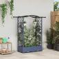 Preview: ARDEBO.de - Hochbeet mit Rankgitter und Dach Grau 124 x 40 x 123 cm PP
