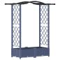 Preview: Hochbeet mit Rankgitter und Dach Grau 124 x 40 x 123 cm PP