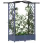 Preview: Hochbeet mit Rankgitter und Dach Grau 124 x 40 x 123 cm PP