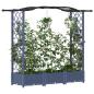 Preview: Hochbeet mit Rankgitter und Dach Grau 169 x 40 x 123 cm PP