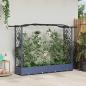 Preview: ARDEBO.de - Hochbeet mit Rankgitter und Dach Grau 207 x 40 x 123 cm PP