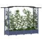 Preview: Hochbeet mit Rankgitter und Dach Grau 207 x 40 x 123 cm PP