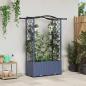 Preview: ARDEBO.de - Hochbeet mit Rankgitter und Dach Grau 125 x 40 x 138 cm PP