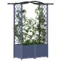 Preview: Hochbeet mit Rankgitter und Dach Grau 125 x 40 x 138 cm PP