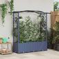 Preview: ARDEBO.de - Hochbeet mit Rankgitter und Dach Grau 164 x 40 x 138 cm PP