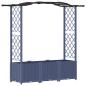 Preview: Hochbeet mit Rankgitter und Dach Grau 164 x 40 x 138 cm PP
