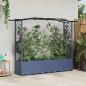 Preview: ARDEBO.de - Hochbeet mit Rankgitter und Dach Grau 204 x 40 x 138 cm PP