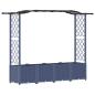 Preview: Hochbeet mit Rankgitter und Dach Grau 204 x 40 x 138 cm PP