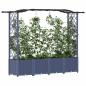 Preview: Hochbeet mit Rankgitter und Dach Grau 204 x 40 x 138 cm PP