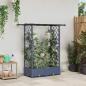 Preview: ARDEBO.de - Hochbeet mit Rankgitter und Dach Grau 122,5 x 40 x 121 cm PP