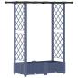 Preview: Hochbeet mit Rankgitter und Dach Grau 122,5 x 40 x 121 cm PP