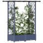 Preview: Hochbeet mit Rankgitter und Dach Grau 122,5 x 40 x 121 cm PP