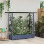 Preview: ARDEBO.de - Hochbeet mit Rankgitter und Dach Grau 164 x 40 x 121 cm PP