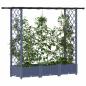 Preview: Hochbeet mit Rankgitter und Dach Grau 164 x 40 x 121 cm PP