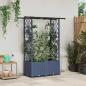 Preview: ARDEBO.de - Hochbeet mit Rankgitter und Dach Grau 124,5 x 40 x 136 cm PP