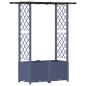 Preview: Hochbeet mit Rankgitter und Dach Grau 124,5 x 40 x 136 cm PP