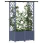 Preview: Hochbeet mit Rankgitter und Dach Grau 124,5 x 40 x 136 cm PP