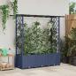 Preview: ARDEBO.de - Hochbeet mit Rankgitter und Dach Grau 162,5 x 40 x 136 cm PP