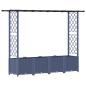 Preview: Hochbeet mit Rankgitter und Dach Grau 203 x 40 x 136 cm PP