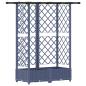 Preview: Hochbeet mit Rankgitter und Dach Grau 124 x 40 x 121 cm PP
