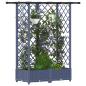 Preview: Hochbeet mit Rankgitter und Dach Grau 124 x 40 x 121 cm PP