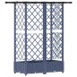 Preview: Hochbeet mit Rankgitter und Dach Grau 124 x 40 x 121 cm PP