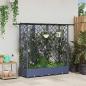 Preview: ARDEBO.de - Hochbeet mit Rankgitter und Dach Grau 164 x 40 x 121 cm PP