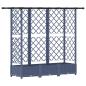 Preview: Hochbeet mit Rankgitter und Dach Grau 164 x 40 x 121 cm PP