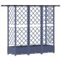 Preview: Hochbeet mit Rankgitter und Dach Grau 164 x 40 x 121 cm PP