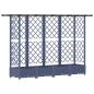 Preview: Hochbeet mit Rankgitter und Dach Grau 202,5 x 40 x 121 cm PP