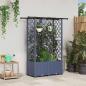 Preview: ARDEBO.de - Hochbeet mit Rankgitter und Dach Grau 124 x 40 x 136 cm PP